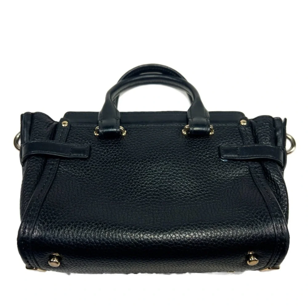 Coach Swagger 20 Belted Mini Black Gold Tone Pebbled Leather Crossbody size S